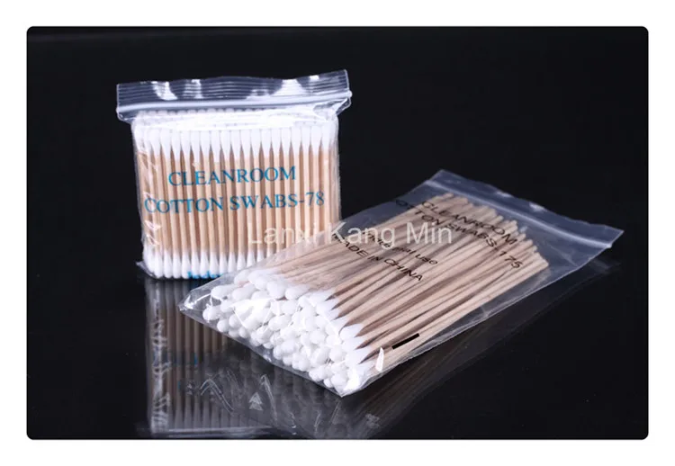 100pcs Cotton Buds Wooden Stick Industrial Cotton Swabs - Buy 100pcs
