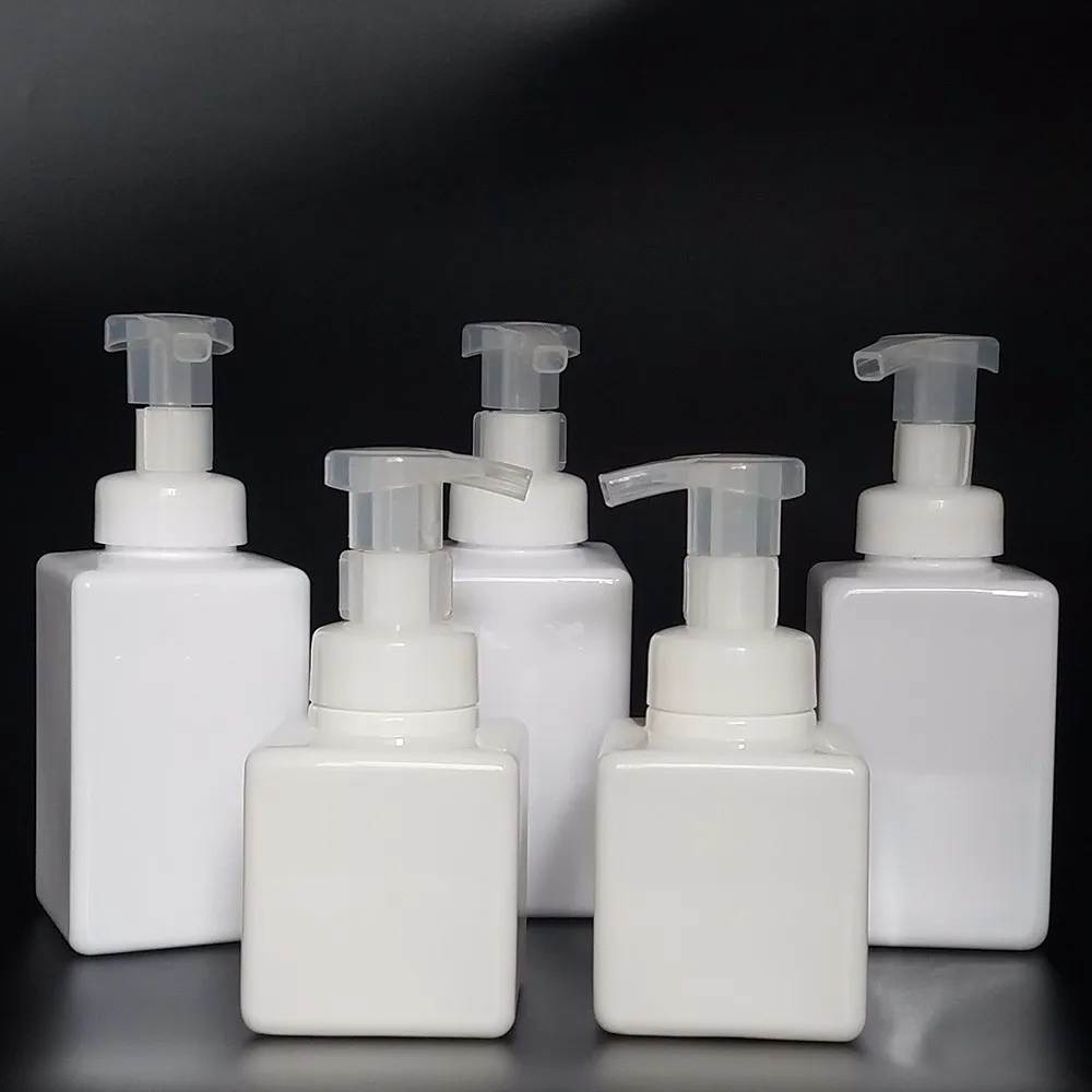 Wholesale 250ml Empty Clear Square Plastic Pet Foaming Hand Washing