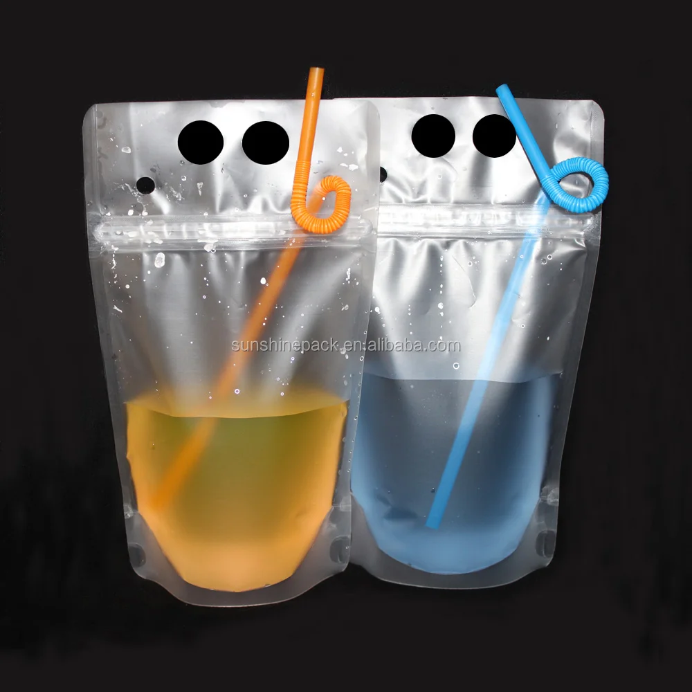 Custom Printing Plastic Juice Drink Bag Manufacturers /plastic Straw