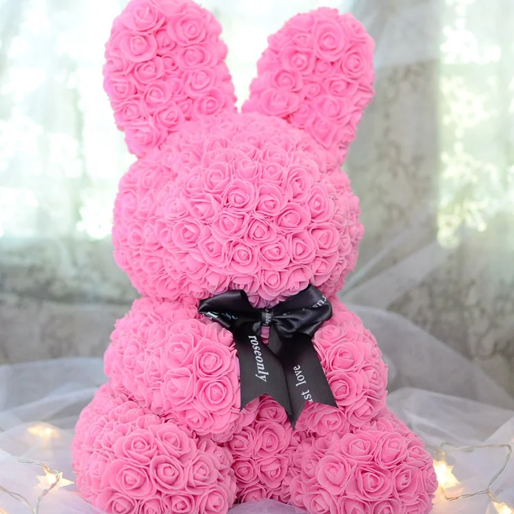 light pink rose teddy bear