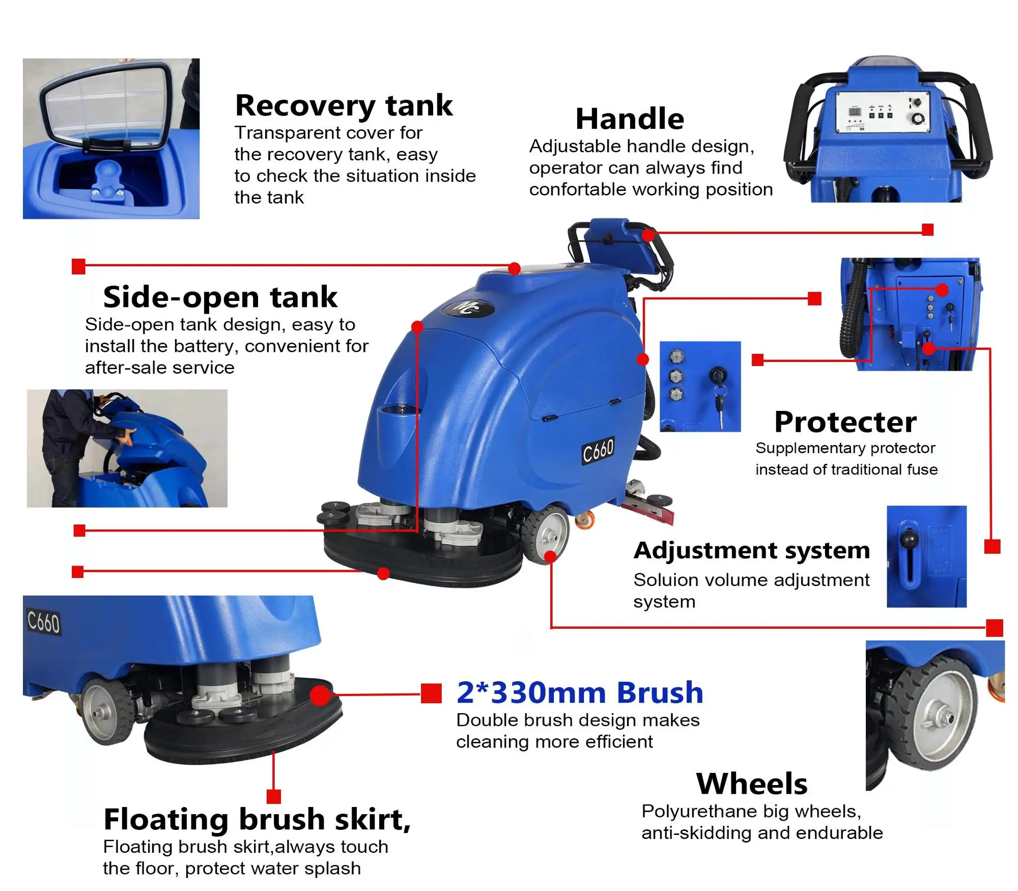 C660 Concrete Floor Cleaning Machine With Floating Skirt Buy Floor