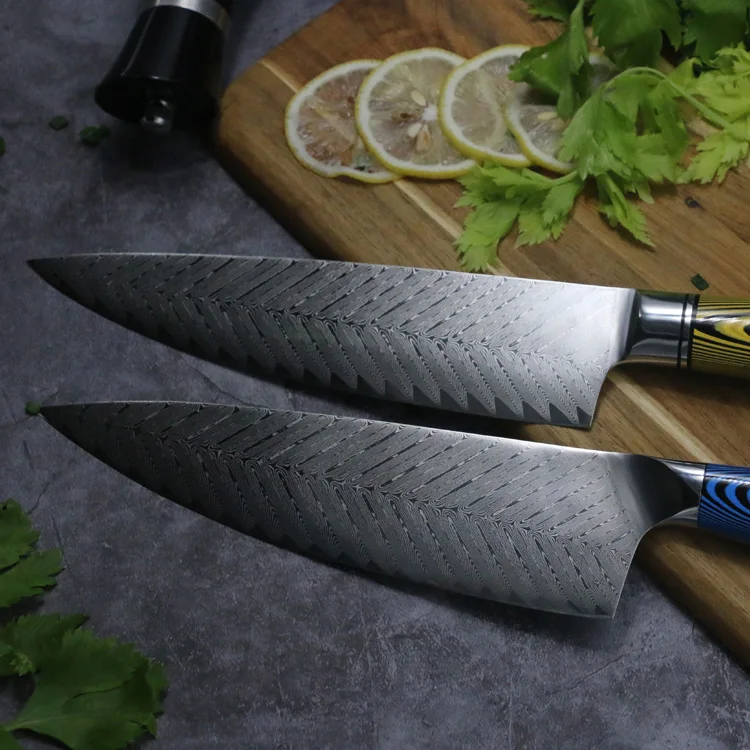 Diy 8 Inch Japanese Steel 67 Layer Damascus Steel Chef Knife Blanks