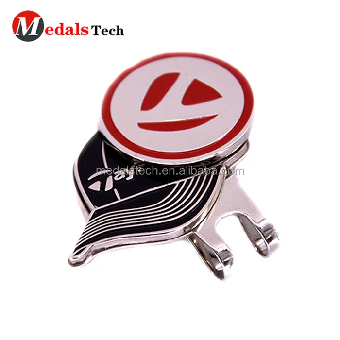 Promotional cartoon cute  gold magnetic golf cap clip and ball marker set