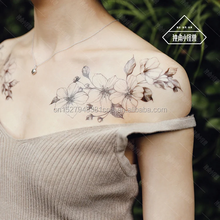 Special Own Design Sketch Begonia Crab Apple Flower Chinese Style Customs Tattoo Sticker Long Lasting Freshness Collarbone Buy Sketch Begonia Customized Freshness Long Lasting Collarbone Product On Alibaba Com