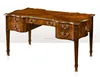 Victorian Classic Antique Executive Office Desk, Noble Writing Desk Made of Solid Wood and Marquetry BF11-12222a