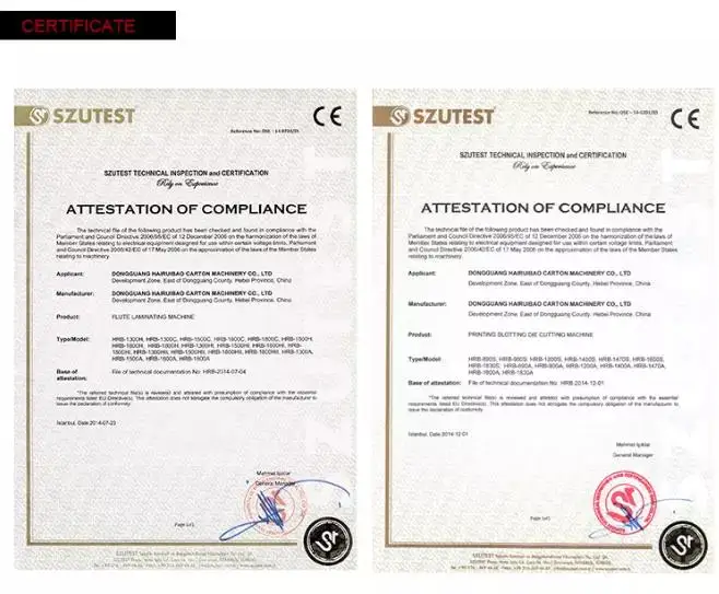 HRB-1450F AUTOMATIC 5 PLY FLUTE LAMINATOR MACHINE