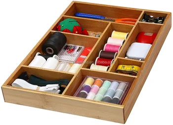 Bamboo Utility Drawer Dividers For Kitchen Bathroom Office And