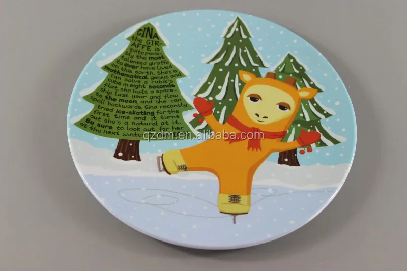 Hot Sell Plastic dinner plate Xmas Plate Snow Dishes