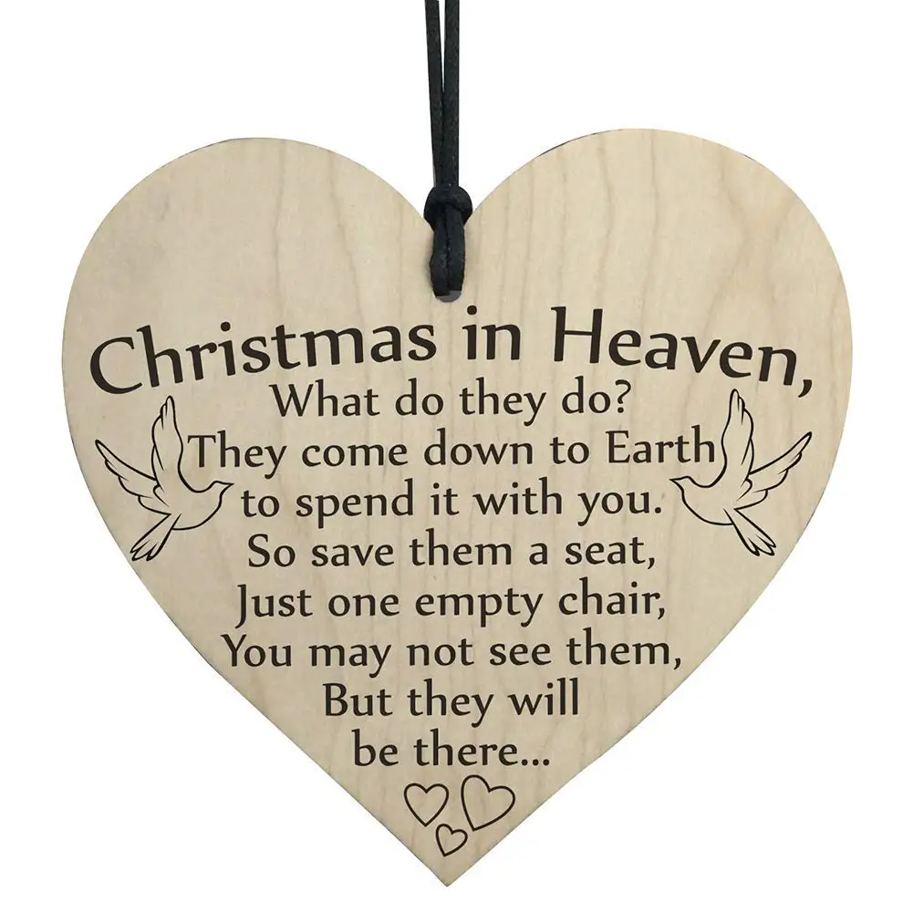 Aoruisier 1Pcs Wooden Heart-shaped Pendant Home Crafts Christmas Tree Small Hanging Decor 10x10CM(Style 10)