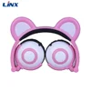 Foldable Led Light Glowing Panda Bear Ear Kids Headband Headphone Wired Headsets