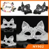 Sexy Cat Ears Lace Mask with fur for women