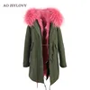 Hot Sale Factory Directly 100% Genuine Real Collar Winter Women Parka With Raccoon Fur
