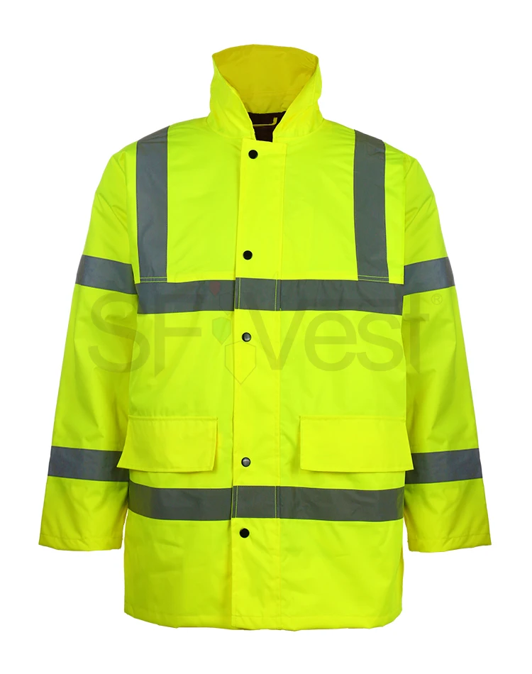 High Visibility Security Roadway Traffic Warning Winter Jacket