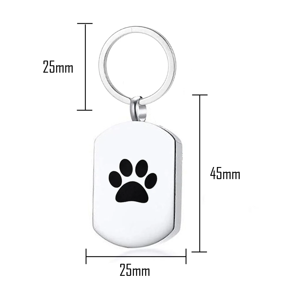 Paw Print Cremation Jewelry for Ashes Keychain Memorial Keepsake Key chain for Pet's/cat/dog's Ashes