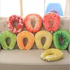 Printed 3d fruits patterns plush U shaped pillow