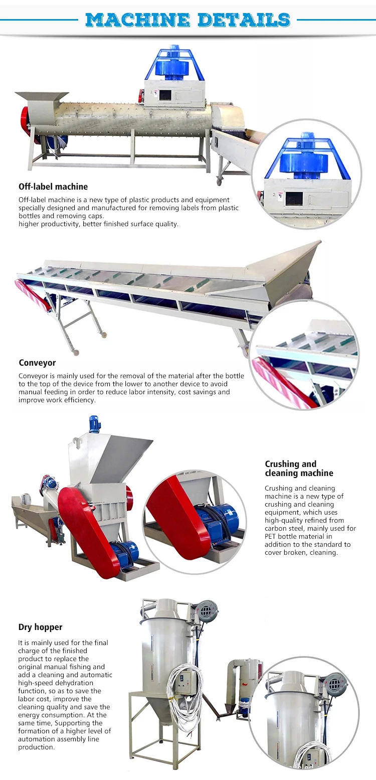 Factory sale bottle recycling pet flakes hot washing line