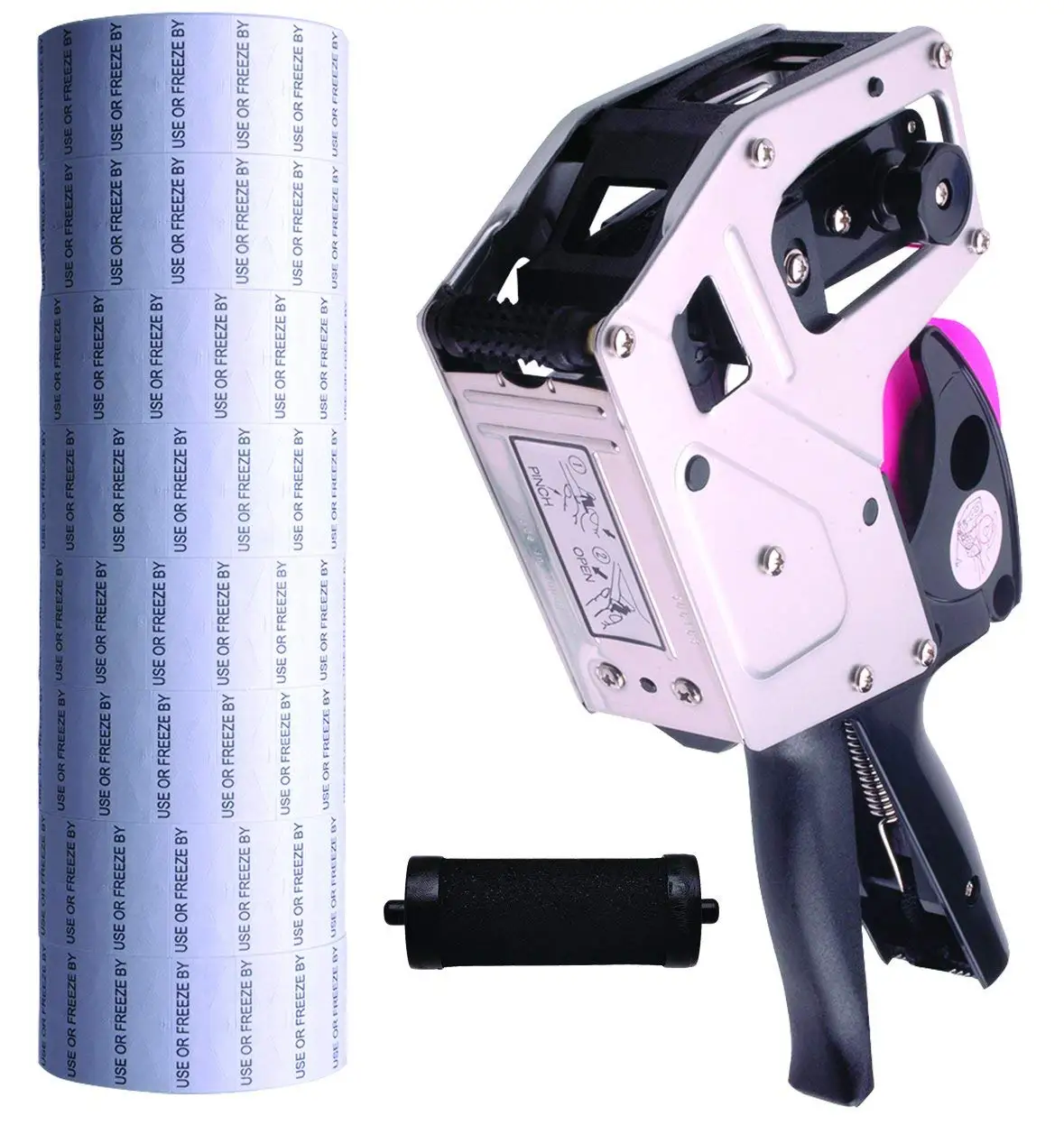 Towa GSBB18 Price Marking & Dating Label Gun - 8 Large Digits for Easy Data Identification. Includes 8,000 Labels & Free Ink Roller (USE OR FREEZE BY Labels)