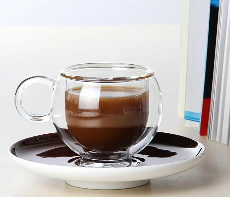 Clear Glass Coffee Mug With Lid And Handle Wholesale/double Wall Glass
