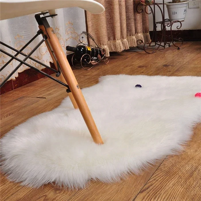 Cheap White Long Pile Shag Faux Fur Carpet