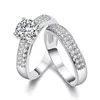 Wholesale 2019 New Arrival Trendy Couple Ring CZ Zircon Engagement Rings for Women and Men Love Rings