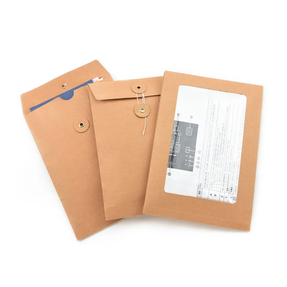 Envelope String Closure Kraft Paper Gusset Envelope - Buy Gusset