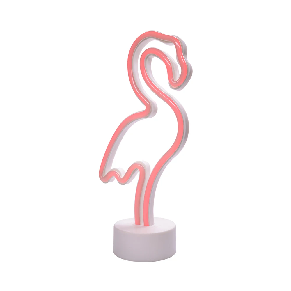 Funderdome Flamingo Indoor Decorative Cute Figurine Night Table Lamp Light custom Neon Light for Kids' Room Bedroom Gift