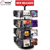 Supermarket Counter Top 4-Tier Metal Display Shelf, 32 Wire Pockets Audio Shop Cd Display Shelf