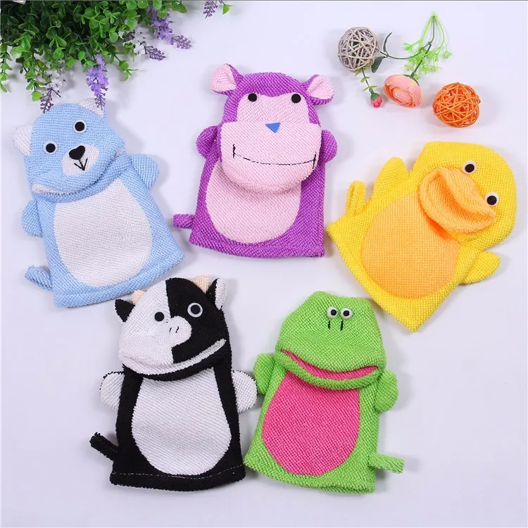 Hotselling Lovely Exfoliating Baby Bath Gloves With Animal Style Buy