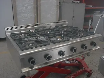 6 Pembakar Berbagai Gas Counter Jenis Peralatan Dapur Hotel 6 Pembakar Berbagai Gas Counter Jenis Peralatan Dapur Hotel Industri