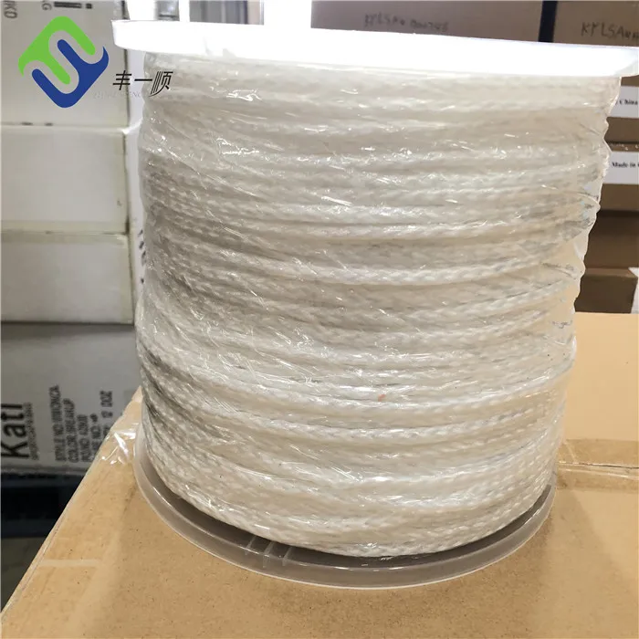 White Color 8 Strands Hollow Braided Polyhethylene Rope 1/4&quot;x600ft Hot Sale