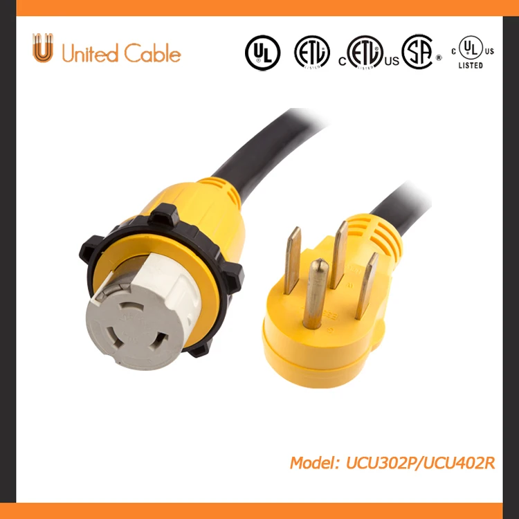 Etl & Cetl Extension Cord 50a Twist Electrical Lock Rv Marine Cord