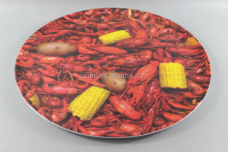 Melamine Round Plate Plastic Party Dishes Langouste print