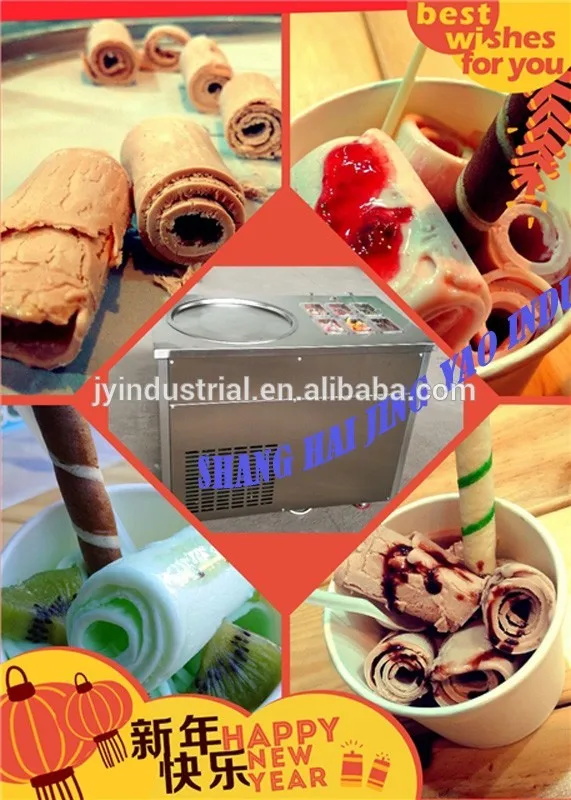 Fry Ice Cream Machine Thailand Roll Fried Ice Cream Machine Double Pan