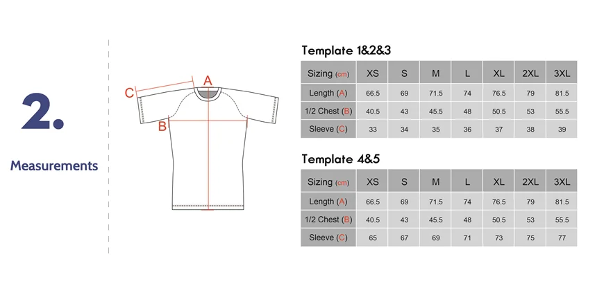 compression shirt size chart