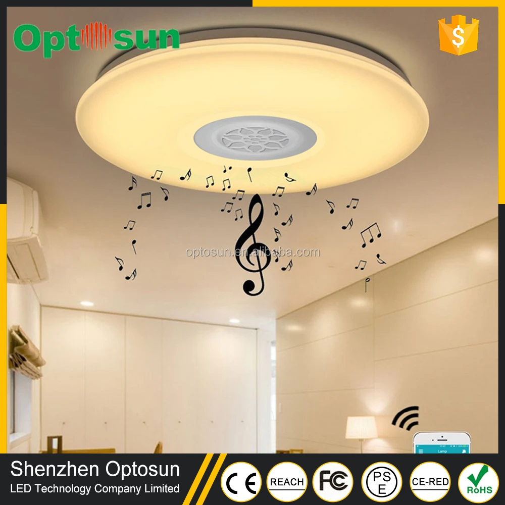 Modern Surface Mounted Dimmable Rgb Lamp Fixture Round Color Modern Surface Mounted Dimmable Rgb Lamp Fixture Round Color Changing Led Ceiling Light With Sleep Timer Bluetooth Speaker