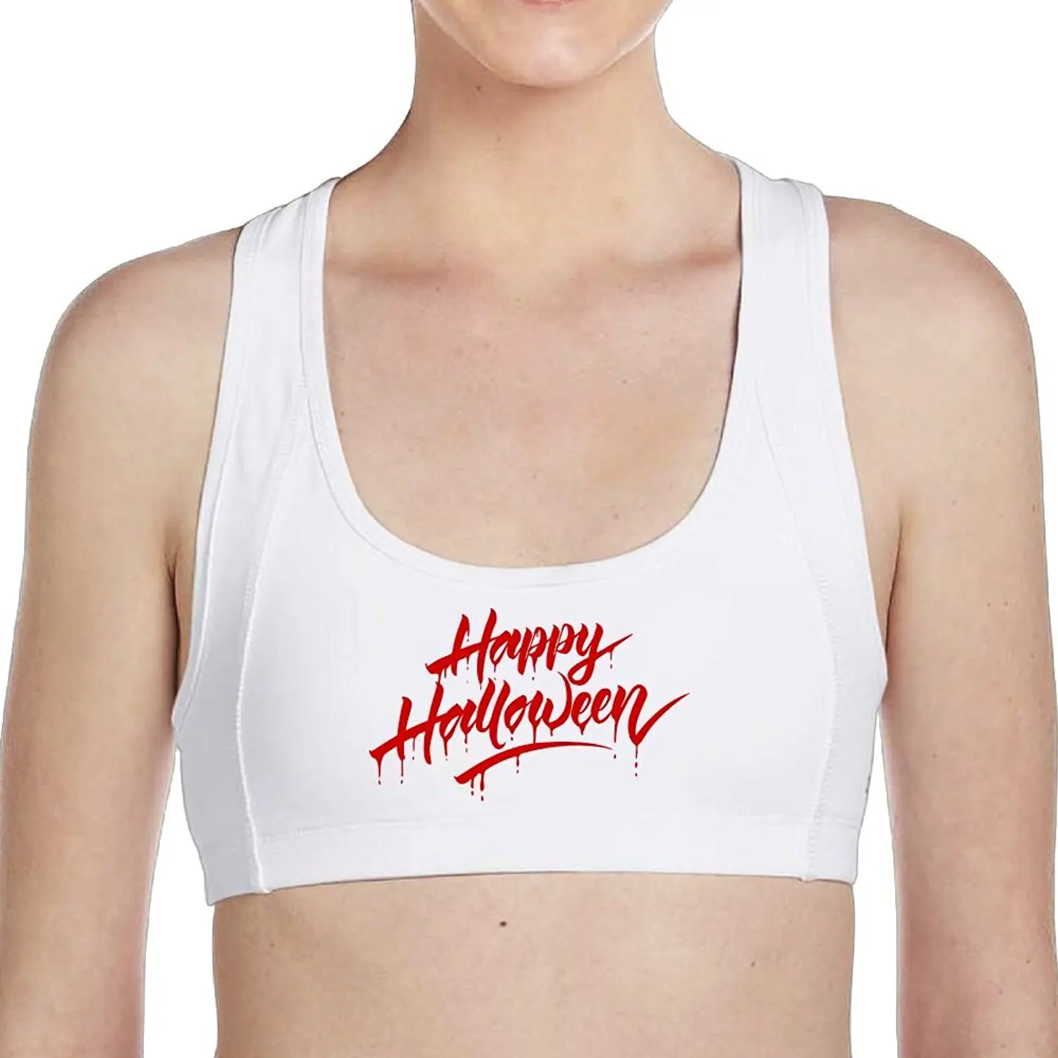 Anutknow Bloody words Of Happy Halloween Silhouette Women Fashion Breathable Yoga Vest Sports Underwear