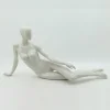 white high glossy full body lying female mannequin for shop display
