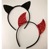 HL0082 glitter Trick and Treat cat or devil halloween headband