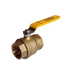 COVNA DN15 1/2 inch 2 Way Full Port 600 WOG Female Thread Forged Brass Shut Off Yellow Handle Ball Valve for Water