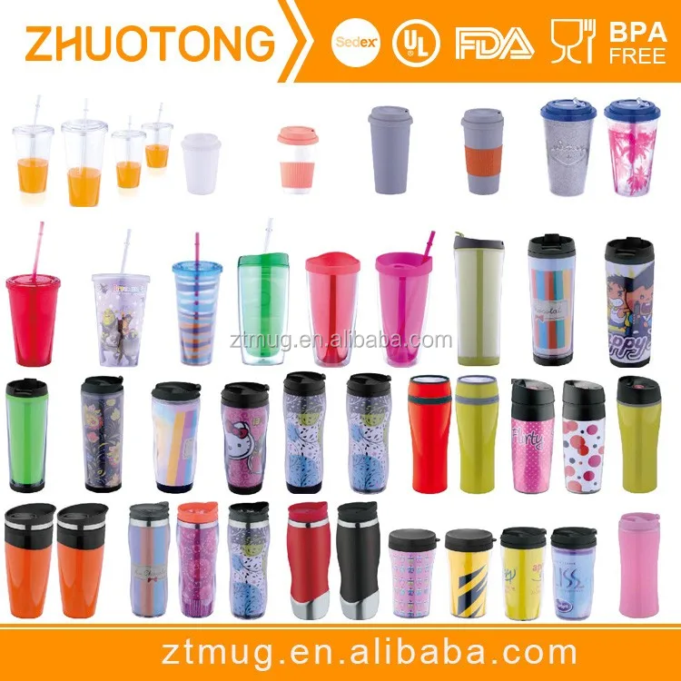 14oz 15oz 16oz Travel Mug Wholesale Plastic Mugs With Lid And Logo