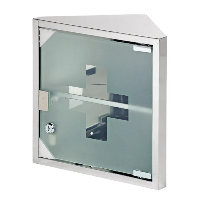 Bathroom Corner Triangle 2 Layers Stainless Steel Medicine Cabinet