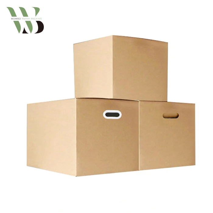 Large Corrugated Board Moving Shipping Carton Box With Handle Wholesale