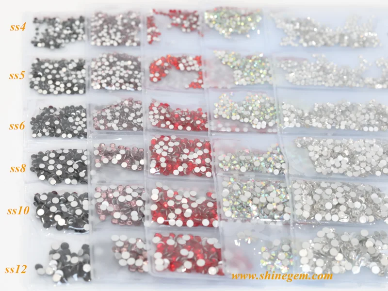 New designs ss4-ss12 Mixed size Packaging Nail art Rhinestone for 3D nail art