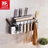 304 Stainless Steel Wall Mounted Multi-functional Kitchen Ware Knife Chopsticks Spoon Storage Rack