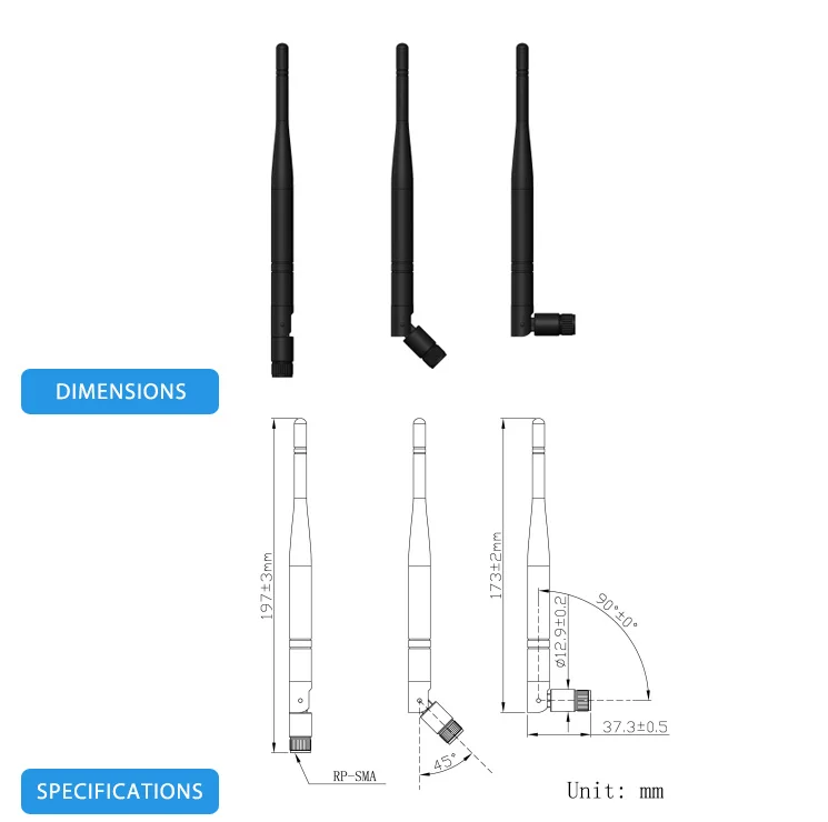 JCG410 Free sample High quality RP SMA rubber tube GSM module flexible lora antenna - ANKUX.COM