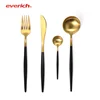 Everich 2019 Tableware Stainless Steel Knife Fork Bar Metal Spoon Camping Copper Plating Suit Bottle Lunch Box Accessories