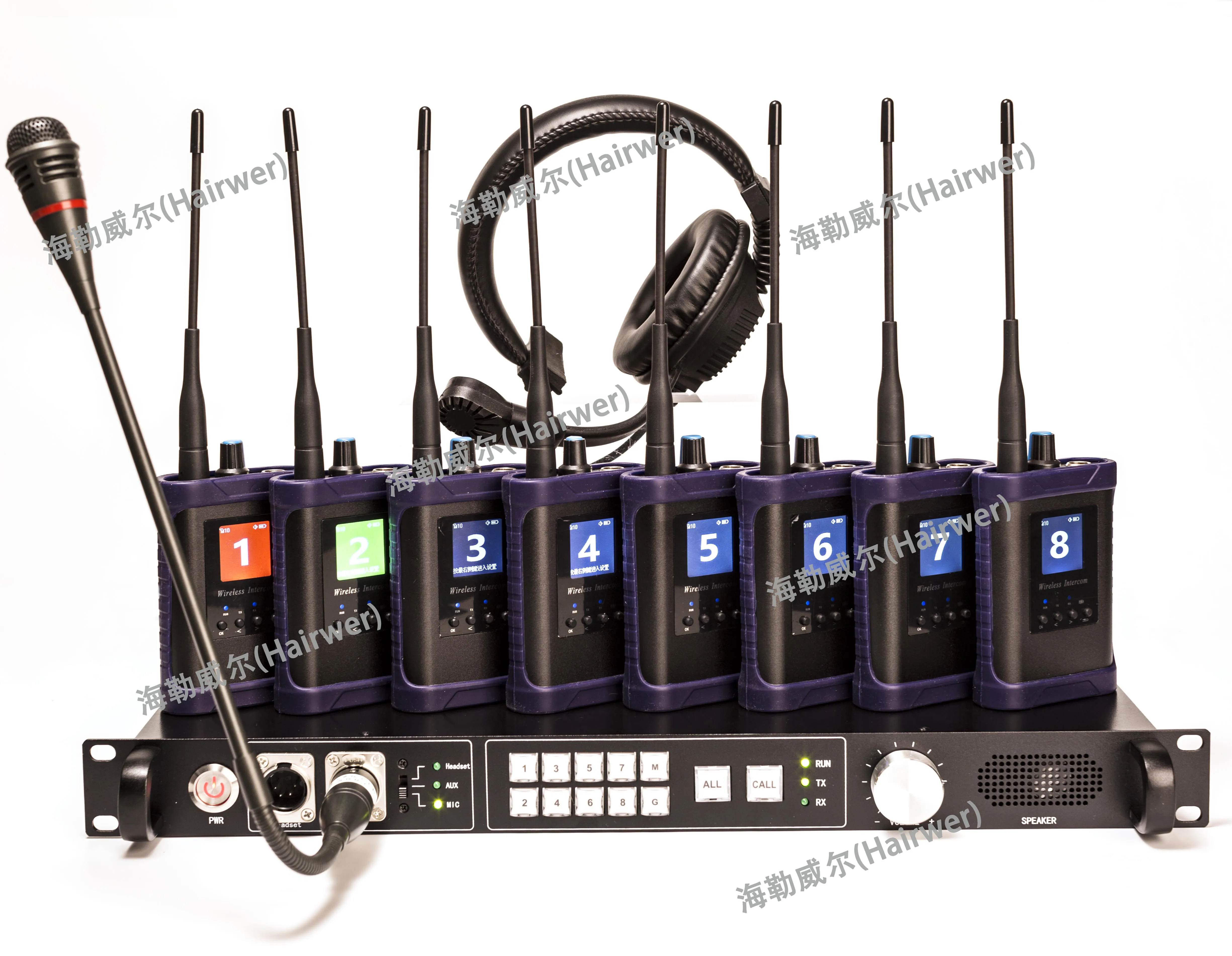 
WIS-350 EIGHT Channel Full Duplex Wireless Intercom System 