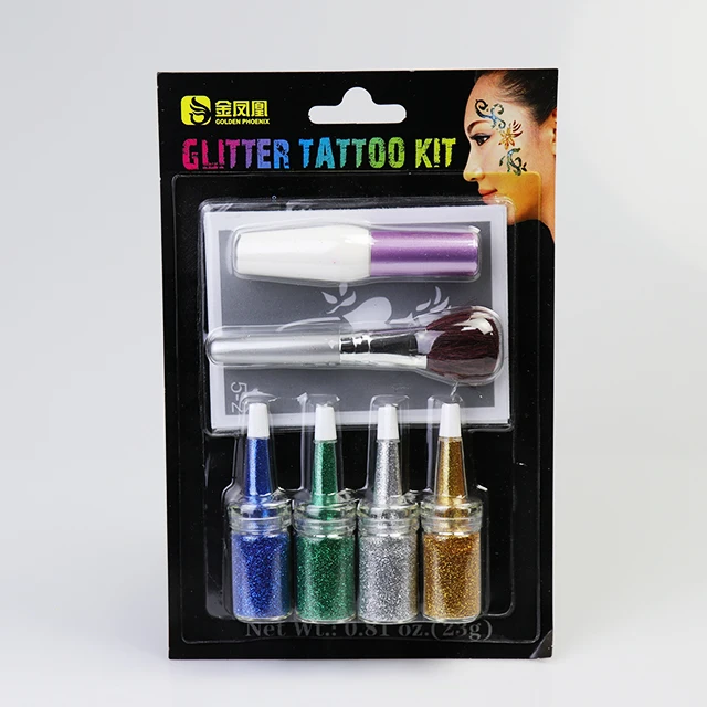 
Kids Teenager Use DIY Shimmer Glitter Tattoo Kit 
