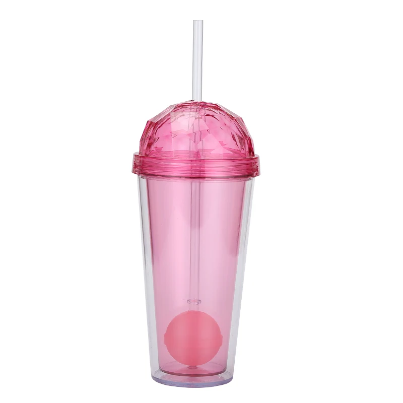 Custom Logo 350ml 450ml Summer Cool Pvc Reusable Round Flat Lid Straw