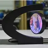 C shape levitating picture frame home electronic magnetic levitation floating photo frame with LED lights